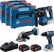 Bosch Professional 18V Toolkit - Combiset - GSR 18V-65 + GWS 18V-8 + GBH 18V-22 + 2x GBA 18V 5.0 Ah accu en GAL 18V-40 lader + 3x L-Boxx 136
