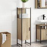 vidaXL Badkamerkast Beige 33 x 33 x 120,5 cm Bewerkt Hout