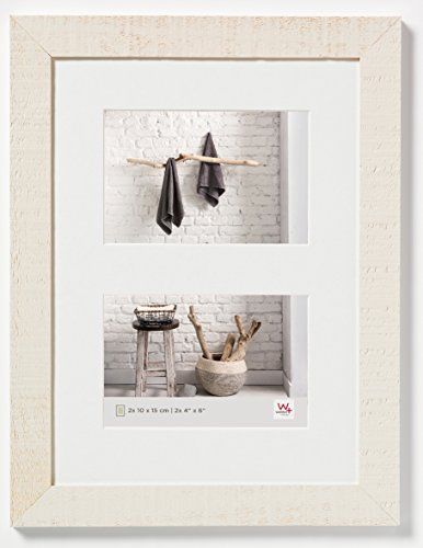 Walther ontwerp HO215W Home houten fotolijst, 2X 4 x 15,2 cm (2X 10 x 15 cm), crème wit
