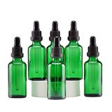 Yizhao Groen Glazen Druppelflesje 50ml, met Glazen Pipet Druppelaar, voor Essentiële olie, Aromatherapie, Cosmetica, Laboratorium, Apotheek, Reizen, Massage - 6 Stuks