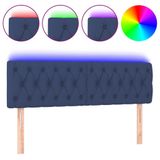 vidaXL Hoofdbord LED 144x7x78/88 cm stof blauw