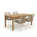 Seville beige dining tuinset | 4 personnes | teck + corde | 150cm