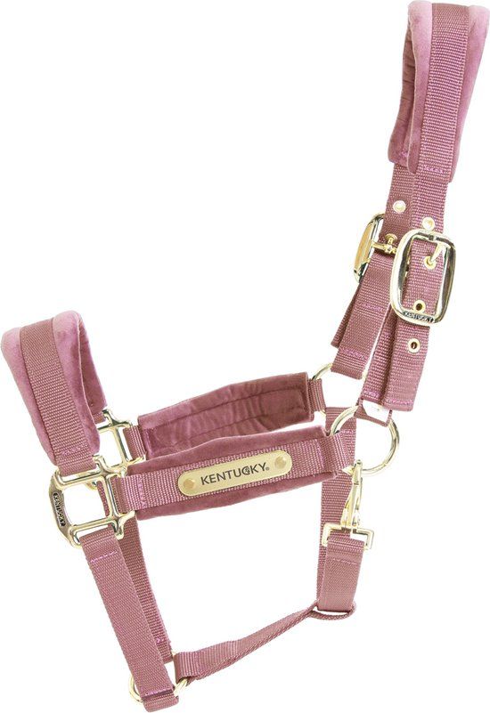 Velvet halster oud roze Full