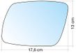 Cora 3319190 spiegelglas met plaat, links, verchroomd