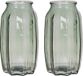 Bellatio Design Vase - 2x - vert clair - verre transparent - 12 x 22 cm - vase
