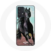 Maniacase Tasje voor Samsung Galaxy A13 5G Zwart Paard van het Friese ras
