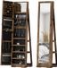 HOMCOM Staande sieradenkast MDF 38x38x160cm Rustiek bruin
