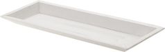 Merkloos Kaarsenbord-plateau - rechthoekig - hout - wit - 39 x 15 cm - Kaarsenonderzetter