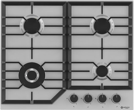 Wiggo WH-G634RL(X) - Inbouw gaskookplaat - 4 kookzones - 60cm - RVS