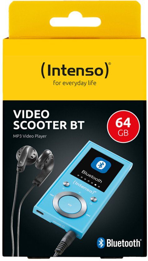 Intenso Video Scooter BT MP3-speler met Bluetooth 5.0, 1,8 inch kleurendisplay, 16 GB opslag, LCD, Blauw