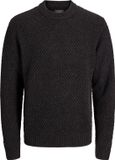 JACK & JONES Jjblake knit crew neck regular fit - homme pull mélange de coton à col rond - gris (dark grey melange)