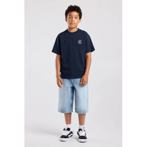 America Today T-shirt met tekst - donkerblauw
