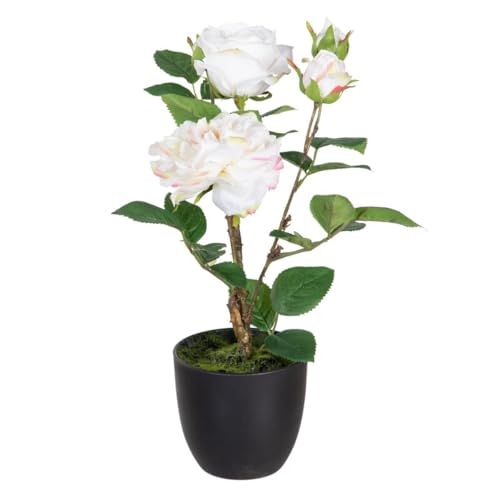 BigBuy Home Decoratieve plant, polyester, polyethyleen, ijzer, roze, 27 x 27 x 38 cm