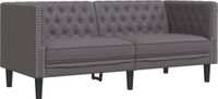 vidaXL Chesterfield 2-zitsbank kunstleer grijs