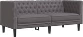 vidaXL Chesterfield canapé 2 places similicuir gris