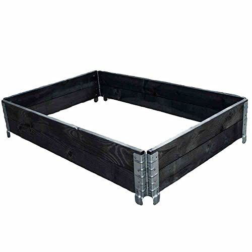 Siena Garden Verhoogd bloembed - Stapelbaar - 80 x 60 x 19,5 cm - Zwart