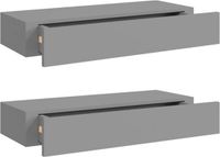 vidaXL Wandschappen 2 stuks met lade 60x23,5x10 cm MDF grijs