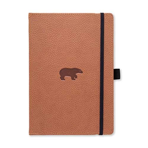 Dingbats Wildlife A5+ hardcover notitieboek - PU-leer geruit Grid Bruine beer