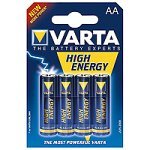 varta High Energy 1,5 V alkali-mangaan mignon batterijen 4-pack