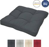 Beautissu Loungekussen XLuna – zitkussen grafiet grijs 70x70 cm