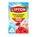 Lipton Hibiscus granaatappel koude infusie, doordrenkt koud water, gearomatiseerd water, fitness en gezond, 15 piramidezakken