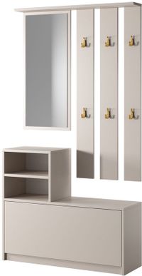 Selsey Yesfir – Halset met schoenenkast en wandpaneel, kasjmiergrijs, 85 cm