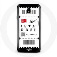 Maniacase Hoesje voor Samsung Galaxy J7 2017 Vliegticket Istanbul Turkije