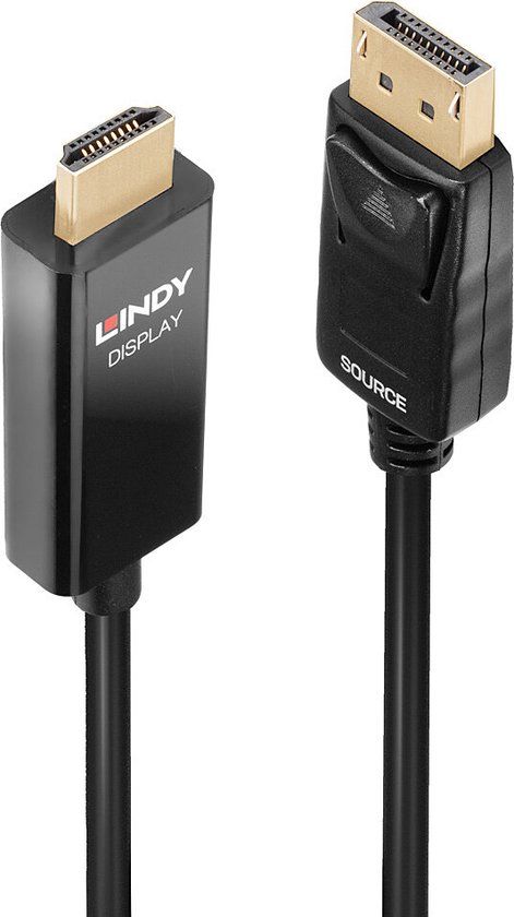 Lindy 40928 video kabel adapter 5 m DisplayPort HDMI Type A (Standaard) Zwart