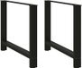 Pieds de table 2 pcs 100x(72-73) cm acier noir