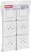 Legrand - Set van 4 stopcontacten 2P+T 16A + 2 wisselschakelaar, 10 A, compleet mozaïek, wit