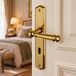 Ouvre&déco Attila - 2 poignées de porte en laiton poli doré – Entraxe 195 mm – Entrée de clé chambre – Style classique chic