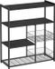 VASAGLE Étagère de cuisine – Étagère sur pied avec 2 paniers en métal, étagères, crochets et espace pour micro-ondes – 35 × 80 × 95 cm – Design industriel – Gris vintage/noir encre (modèle KKS096B22)