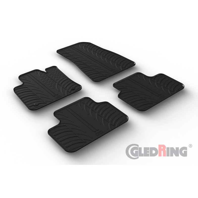 GledRing Rubbermatten passend voor Volvo C40 Recharge 2021- (T-Design 4-delig + montageclips)