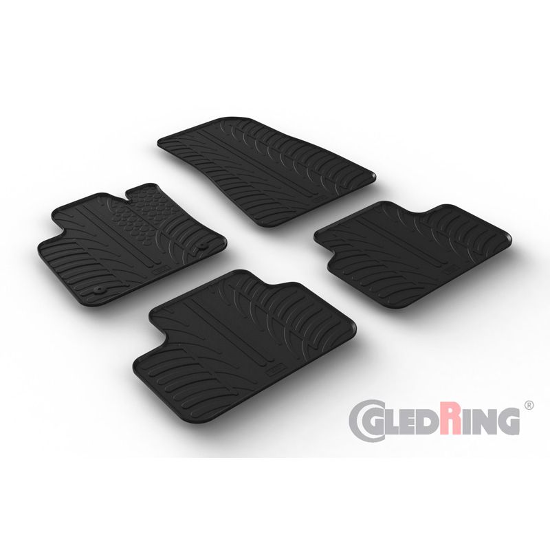 Rubbermatten passend voor Volvo C40 Recharge 2021- (T-Design 4-delig + montageclips)