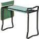 Prie-dieu pliant 2-en-1 pour jardin, coussins en mousse EVA et sac de rangement, couleur vert et noir