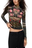 Desigual TS_Life Is T-shirt voor dames, Zwart, L