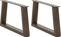 Pieds de table basse 2 pièces forme V 50x(30-31,3) cm acier naturel