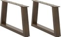 Pieds de table basse 2 pièces forme V 50x(30-31,3) cm acier naturel