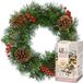 Decoris Kerstkrans 50 cm - sneeuw - verlichting warm wit - 48 lampjes - 4 meter snoer