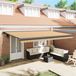 Maison Exclusive - Parasol électrique, 5 x 3 mètre, rayé jaune, gris et blanc