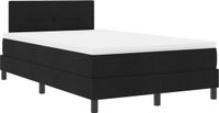 vidaXL Boxspring bed met LED-stripverlichting Zwart 120 x 200 cm Stof