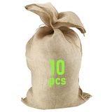 D.RECT Jute zakken, 10-delig, multifunctioneel 85 x 50 cm, winterbescherming voor planten in potten en containers, tuinzak, aardappelzak, 100% jute, duurzaam, natuur