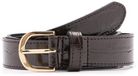 Manfield - Dames - Donkerbruine leren croco riem - Maat 085
