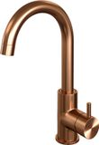 Brauer Wastafelkraan Coldstart R2 Opbouw Rond Geborsteld Koper PVD 1 Greeps Draaibare Uitloop