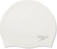 Speedo Plain Moulded Silicone Cap Badmuts - Wit/Zilver