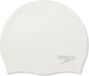 Speedo Plain Moulded Silicone Cap Badmuts - Wit/Zilver