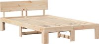 vidaXL Bedframe met hoofdeinde Naturel 120 x 190 cm Massief grenenhout