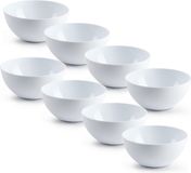 Plasticforte kommetjes/schaaltjes - 8x - dessert/ontbijt - kunststof - D17 x H8 cm - ivoor wit - BPA vrij