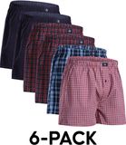 DANISH ENDURANCE Losse Boxershorts biologisch katoen Heren Ondergoed - Knoopgulp - 6-pack - Blauw/Rood Mix - Maat XXL