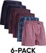 DANISH ENDURANCE Losse Boxershorts biologisch katoen Heren Ondergoed - Knoopgulp - 6-pack - Blauw/Rood Mix - Maat XXL